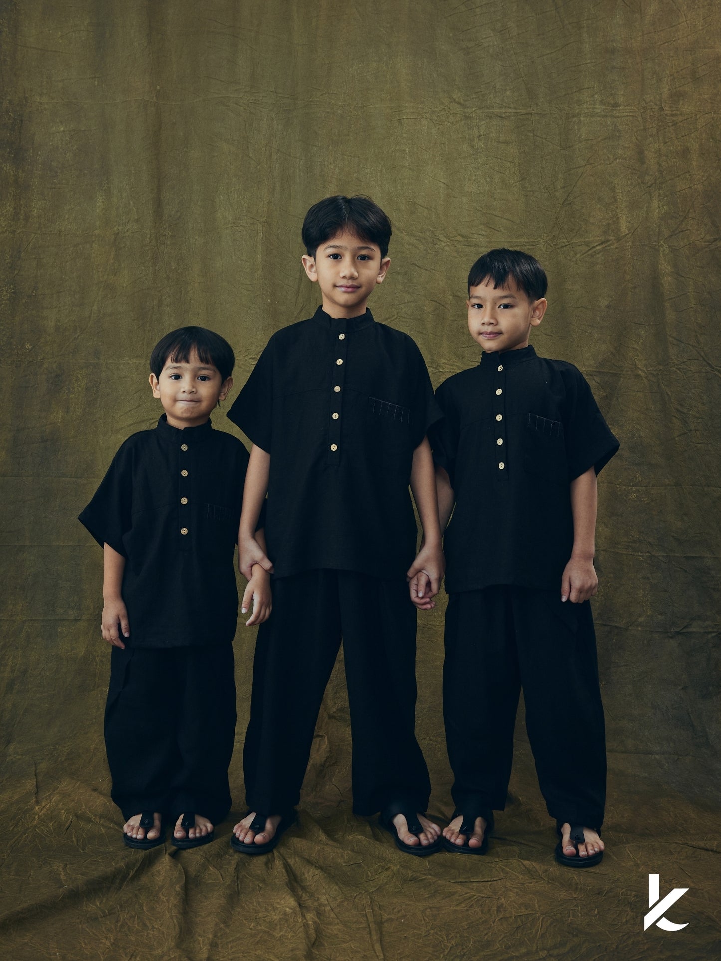 Kurta Betara Kids Set in Hitam