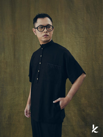 Kurta Satria Men in Hitam