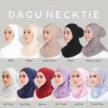 Dagu Necktie Soft Grey (Adjustable Inner Neck Berdagu)