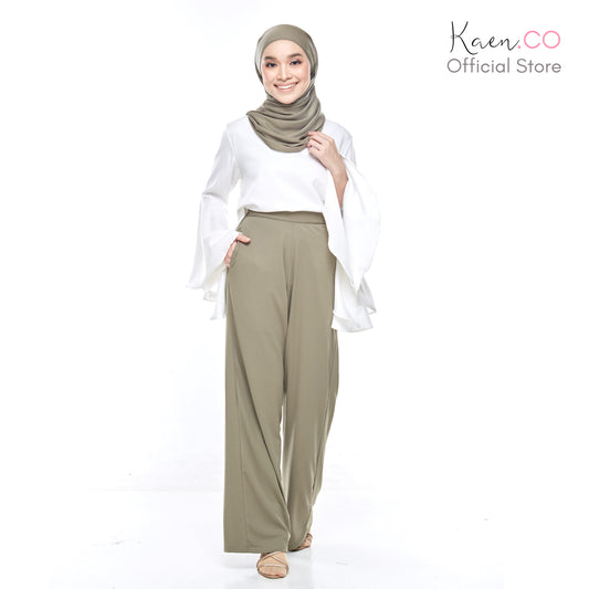 FLAIR High Waist Flare Pants in Olive