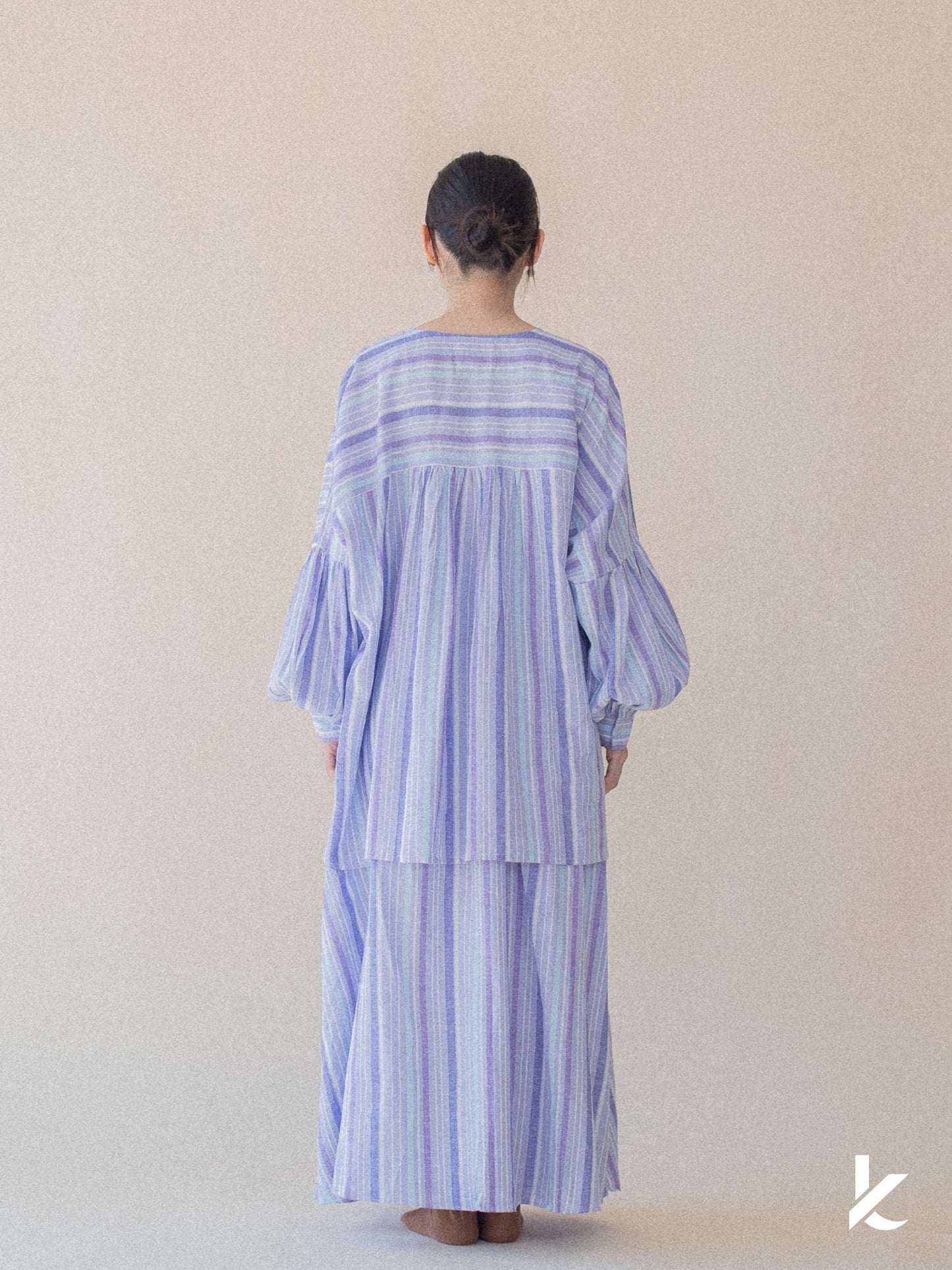 [Kaen.co X Padusi] Odie Set in Purple Stripe